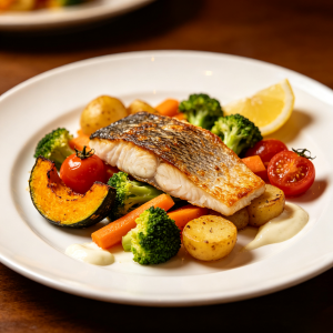 Sea Bass & Roasted Vegetables